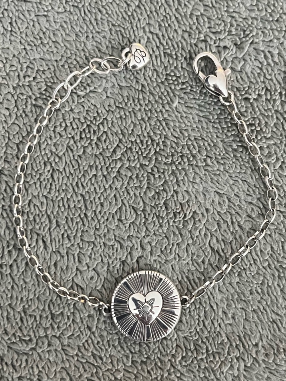 Brighton Silver Radiant Heart Disc Bracelet